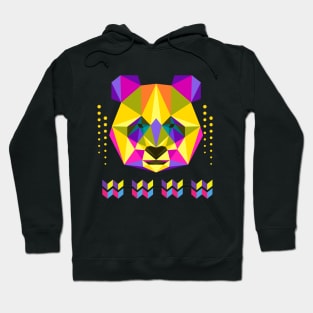 Geometric Panda  Colorful  Abstract Pattern Hoodie